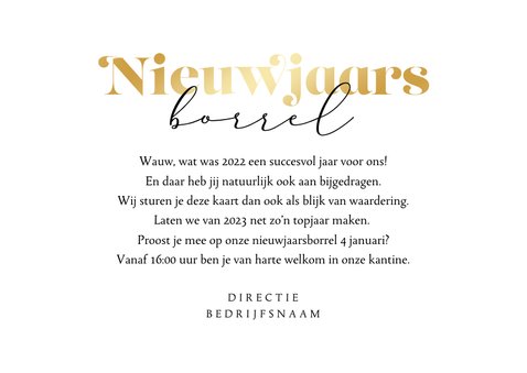Nieuwjaarsborrel uitnodiging champagne sterren goud oliebol 3