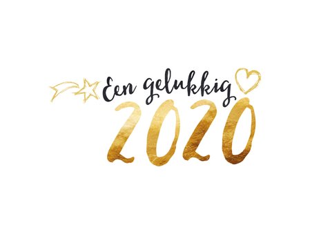 Nieuwjaarskaart 2020 goud en zwart 2