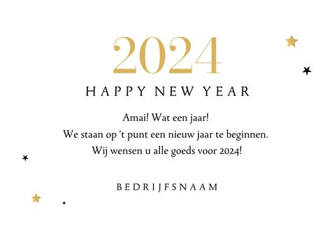 Nieuwjaarskaart 2024 nieuw jaar nieuwe kansen goud sterren 3