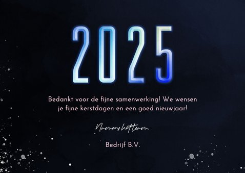 Nieuwjaarskaart 2025 wereldkaart in neonkleuren 3