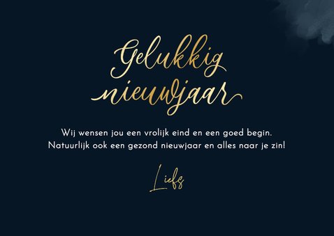 Nieuwjaarskaart 2026 foto's waterverf goud persoonlijk 3