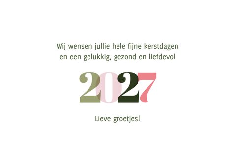 Nieuwjaarskaart 2027 pastelkleuren met foto 3