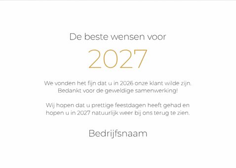 Nieuwjaarskaart bedankt zakelijk vuurwerk sterren goud 3