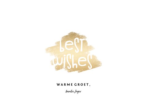 Nieuwjaarskaart 'Best Wishes' goudlook met foto 3