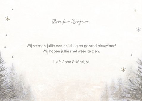Nieuwjaarskaart bos winter 3