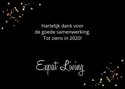 Nieuwjaarskaart confetti goud 2020 3