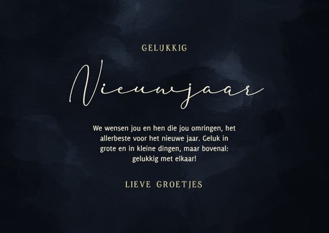 Nieuwjaarskaart donkerblauw met gouden 2027 3