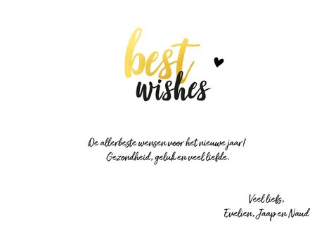 Nieuwjaarskaart - foto met glitter en gouden letters 3