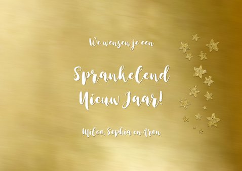 Nieuwjaarskaart foto op goud kader 3