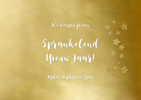 Nieuwjaarskaart foto op goud kader 3