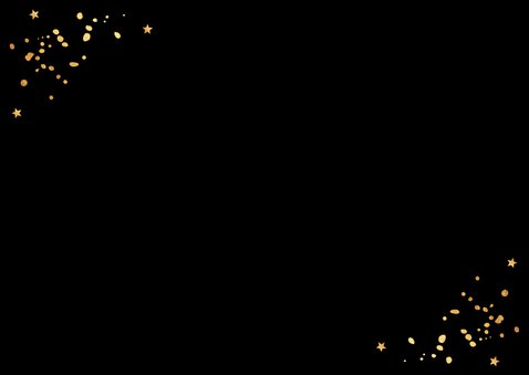 Nieuwjaarskaart fotocollage confetti hartje goudlook Achterkant
