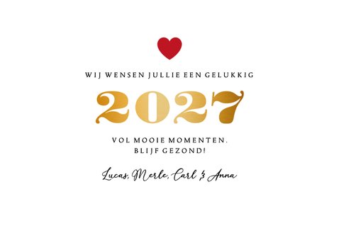 Nieuwjaarskaart fotocollage hartenwens 3