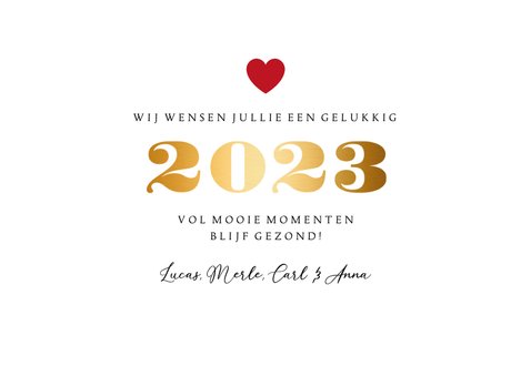 Nieuwjaarskaart fotocollage hartenwens 3