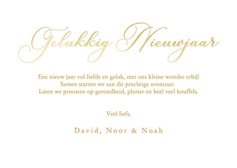 Nieuwjaarskaart fotocollage met klassieke gouden typografie 3