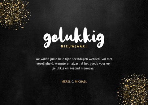 Nieuwjaarskaart gouden 2020, grote foto gelukkig nieuwjaar 3