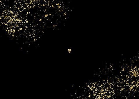 Nieuwjaarskaart gouden 2026 met hart liefdevol nieuwjaar Achterkant