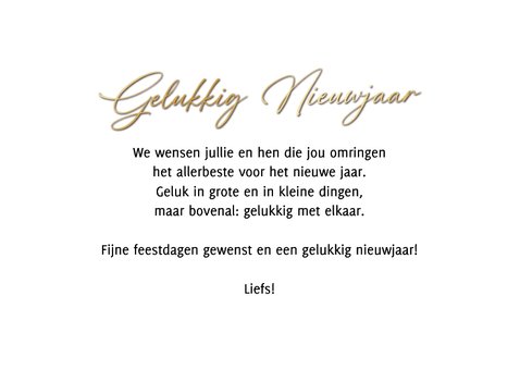 Nieuwjaarskaart grote foto goud sterretjeskader 3