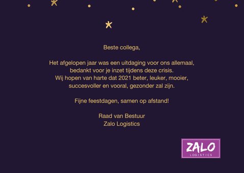 Nieuwjaarskaart hallo twintig eenentwintig goudlook 3