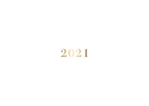 Nieuwjaarskaart 'Happy 2021' stijlvol goud Achterkant
