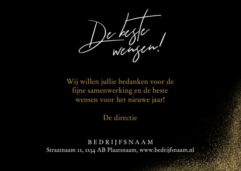 Nieuwjaarskaart in goud 2022 en sterren zwart stijlvol 3