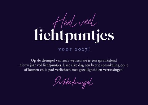 Nieuwjaarskaart lichtpuntjes sprankelend sterretjes 3
