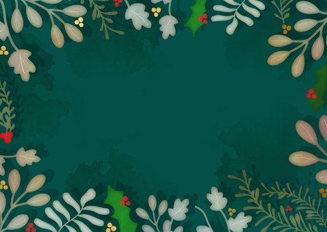 Nieuwjaarskaart liggend Botanisch Achterkant