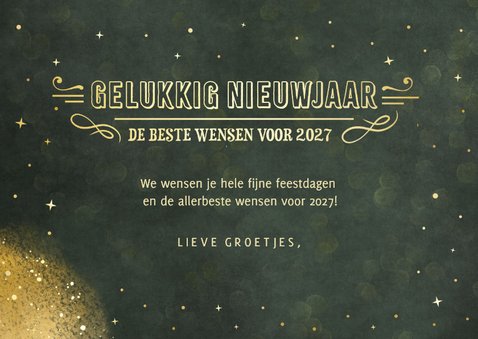 Nieuwjaarskaart met eigen foto en nostalgische typografie 3