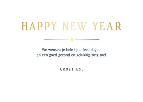 Nieuwjaarskaart met eigen foto goudfolie happy new year 3