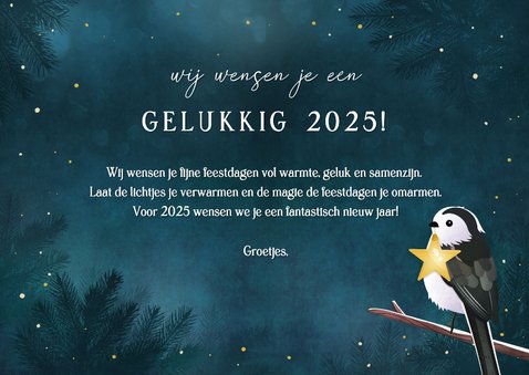 Nieuwjaarskaart met eigen foto's en illustratie van vogels 3