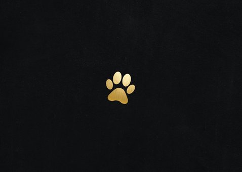 Nieuwjaarskaart met foto huisdier en honden pootafdrukjes Achterkant