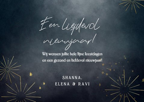 Nieuwjaarskaart met foto licht liefde goud vuurwerk 2026 3