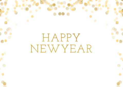 Nieuwjaarskaart met fotocollage en happy new year 2