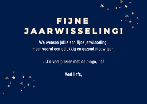 Nieuwjaarskaart 'oud en nieuw bingo' humor 3