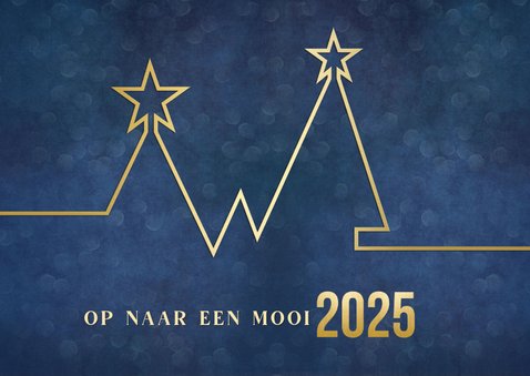 Nieuwjaarskaart - pieken in 2025 met kerstboom grafiek 2