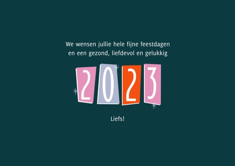 Nieuwjaarskaart retro 2023 groot jaartal 3