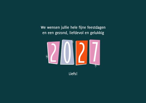 Nieuwjaarskaart retro 2027 groot jaartal 3