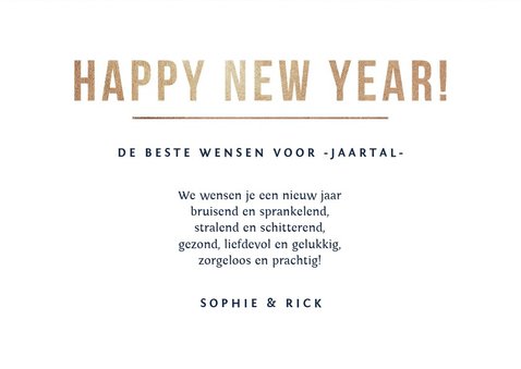 Nieuwjaarskaart stijlvol geometrisch goud foto 3