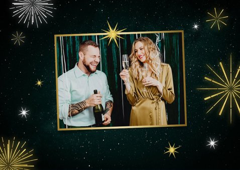 Nieuwjaarskaart veel lichtpuntjes in 2027 vuurwerk goud 2