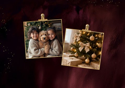 Nieuwjaarskaart waterverf foto gouden hart rood 2