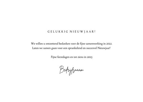Nieuwjaarskaart zakelijk goud stijlvol sterren foto 3
