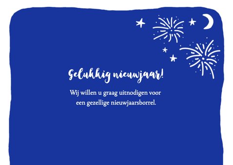 Nieuwjaarskaart zakelijk tekst vuurwerk 2