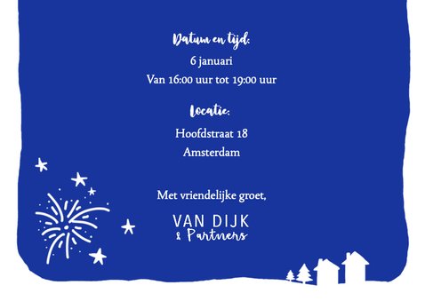 Nieuwjaarskaart zakelijk tekst vuurwerk 3
