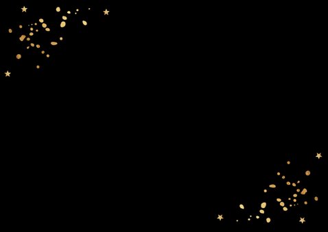 Nieuwjaarskaart zwart goudlook confetti 2021 Achterkant