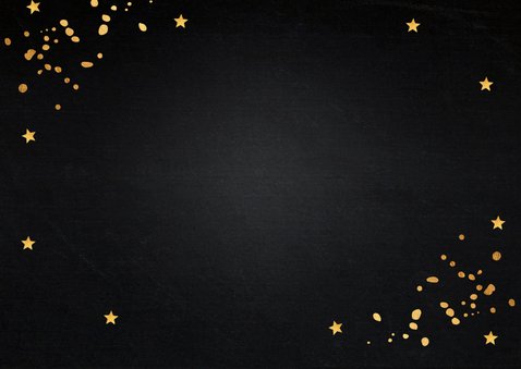 Nieuwjaarskaart zwart goudlook confetti 2026 2
