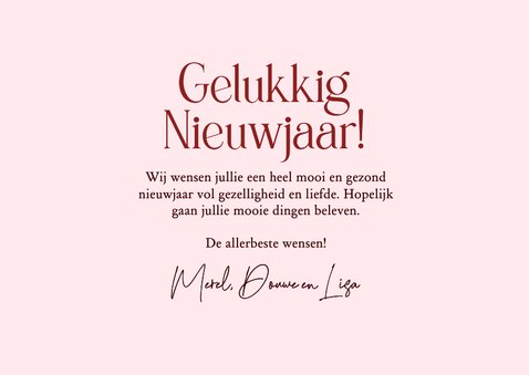 Nieuwjaarskaarten rood met trendy fotogrid 3