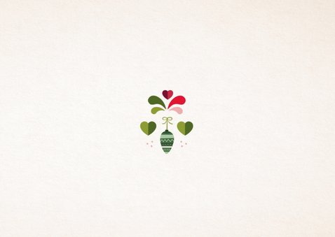 Nostalgische kerstkaart met leuke kerst illustraties Achterkant