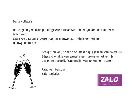 Online Nieuwjaarsborrel proost op het nieuwe jaar 3