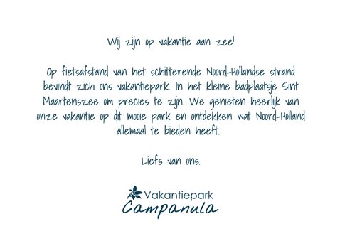 Op vakantie aan zee - Vakantiepark Campanula 3