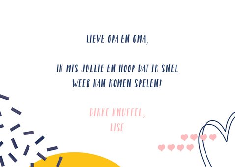 Opa en oma kaart met vrolijke vormen 3
