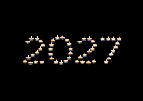 Originele kerstkaart met jaartal 2027 van waxinelichtjes 2